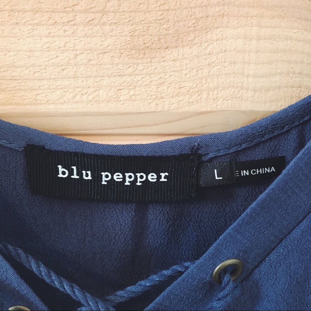 Blue Off-the-Shoulder Top - Picture 3 of 3